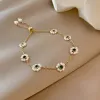 STARDS 2023 NIEUWE FASHIER TREND Roestvrij staal Elegante delicate bloem Pearl Zirkoon Bracelet Women sieraden feest Premium geschenk groothandel