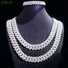 NIEUWE PASS Diamond Test VVS Moissanite Diamond Pure 925 Silver Jewelly Sterling Cuban Link Chain 15mm Hip Hop Men ketting