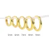 8mm Sterling Silver Hoop Earrings for Women Piercing Round Circle Earring Jewelry pendientes