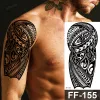 Tattoos Men's Black Totem Arm Tattoo Adesivo de tatuagem de tatuagem temporária de tatuagem de tatuagem de tatuagem de tatuagem de tatuagem de tatuagem de tatuagem de tatuagem Mulheres