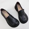 캐주얼 신발 스프링 2024 넓은 발가락 로퍼 여성 정품 가죽 소바이드 원본 단일 평평한 소프트 밑창