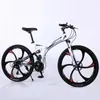 Cyklar 24/26 tum mountainbike 21Shastighet Folding Bicycle Adult Bike Mens and Womens Mountain Bike Spoke Wheel and Knife Wheel Y240423