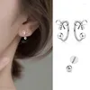 Stud Earrings Korean Fashion Stainless Steel Cz Ear Studs Cartilage Earring For Women Small Zircon Bow Piercing Jewelry Gifts