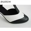 Scarpe da ballo dileechi marca bianca vera in pelle tiepelli t-cinturini moderni da donna moderni da donna 7,5 cm Autumn e inverno Black Party