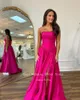 Party Dresses Qanz Fuchsia Long Prom Dress For Girls Sexy Side Split Evening Gowns Ruched Birthday Robe Vestidos Para Eventos Especiales