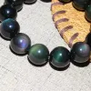 Strängar 8/10/12/14/16mm Fashion Natural Crystal Stone Rainbow Obsidian Ball Armband för kvinnor Män läker smycken Tillbehör gåva