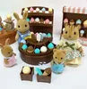 4pc 112 Miniature Dollhouse Furniture Accessories Set Plush Dolls Forest Critters Rabbit Reindeer Family Toy For Girl Christmas 26509535