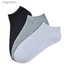 Calcetines para hombres calcetines de algodón transpirable para hombres y mujeres calcetines cortos invisibles calcetines deportivos archivos sólidos gris blanco y negro 5 pares yq240423