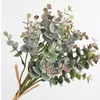 Dekorative Blumen 1 Set künstlicher Eukalyptus Blattzweige 6 37 cm Braut Bouquet Garden Home Weihnachten Hochzeitsdekoration Fälschung