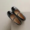 Casual Schuhe Leshion von Chanmeb echtes Leder Mary Janes Flat Damenmarke Blumenschnalle runde Zehenschuhschuhe weibliche süße 2024 Frühling