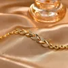 Kubieke zirkonia bladarmband 18K Gold PLATED CZ Chain Linkbridal Jewelry for Women Girlfriend 240423