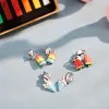 Earrings 3 Pairs Adorable Clay Dessert & Fruit Clip on Earrings Handmade Watermelon, Ice Cream, Unicorn Cone Shapes Creative, Cute De