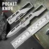 1PCステンレススチールボックスカッター、EDCポータブルミニナイフ、カービングナイフ、機内持ち込みオープンケースキーチェーンナイフ、自己防衛ナイフ