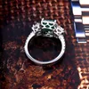 Cluster Rings Loverjewelry Emerald Engagement Solid 18K White Gold Natural Diamond äkta ädelsten Fina smycken för kvinnor födelsedagspresent