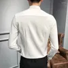 Chemises de robe pour hommes bouton de mode couleur solide vaches coréenes coréenes 2024 printemps oversize décontracter les manches longues à manches longues