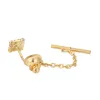 Clips Nieuwe Tie Pin Heren Business Wedding Banquet Daily Gold Color Exquisite Crystal Lock Buckle