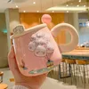 Muggar söt tecknad mugg taza personalizada estetik canecas criativas ceramica kaffekoppar tasse kubek bardak vän gåva