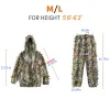 Skodon Taktisk utomhus 3D Maple Leaf Bionic Camouflage Ghillie Suit Jungle Clothing Set Pants Hooded Jacket For Kids Män Kvinnor Jakt