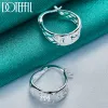 Oorbellen DOTEFFIL 925 Sterling Silver Geometric Hollow Hoop Earring For Woman Charm Engagement Party Wedding Party Sieraden Gift