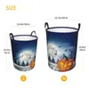 Laundry Bags Foldable Basket For Dirty Clothes Halloween Night With Pumpkin In Forest Storage Hamper Kids Baby Home Organizer