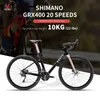 Bikes KOOTU gravel carbon fiber road bike 20 speed with SHIMAN0 GRX-400 road bike T800 frame road bike racing 700C Y240423