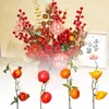 Party Decoration Multicolor Artificial Fruit Branches Pomegranate Persimmon Orange Home Simulation Plant levererar kinesisk stil