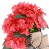 Decorative Flowers 2024 Decor Wreath Geranium Bucke Garland Durable .Bow Simulates Green Plant With Lattice Bow Colorful Front Door Basket