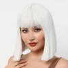 Human Curly Perücken Perücken Party Perücken Mädchen Bob Perücken Qi Liu Hai kurze gerade Haarperücke Vollkopfabdeckung