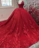 Apliques de flores vermelhas de luxo Quinceanera vestidos glitter sweetheart vestidos de xv anos renda up plus size vestidos de 15 quinceanera