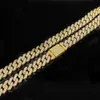 Hip-hop féminin Dominering Flip 12 mm Full Set Diamond Ancient Small Chain Collier