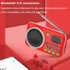 Радио мини -портативный FM Radio Rade Retro Pocket Radios приемник беспроводной динамик Bluetooth с микрофоном TF -карта U Диск MP3 Музыкальный игрок