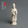 Necklace Earrings Set Pure Brass Ruyi Guanyin Statue Tabletop Nanhai Bodhisattva Worship Buddha Sculpture Modern Art