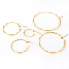 Earrings 1Pair Small Hoop Earrings For Men Women Unisex Punk Stainless Steel No Fade Round Circle Gold Silver Plated Earrings Gifts