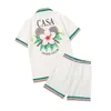 Camisão de Casablanca T CHAMISTAS MENS MENS POLO CAMISER Designer masculino Camisa de bolso casual Casa Casa Blanca Set Set Casa Shirt Shorts para homens para homens