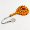 Clothing Tasbih Orange resin muslim Misbaha 33 prayer beads bracelet Turkish fashion accessories Eid Ramadan Mubarak