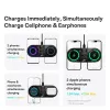 Chargers BaseUS 20W Double chargeur sans fil Fast Qi Charge de charge Digital Affichage pour l'iPhone 15 14 Airpod Pro Samsung Charging Pad