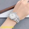 AP Wrist Watch Royal Oak Series 18K All White Gold Origin Original Diamond Fritillaria Quartz Womens Watch 67602BC 33 mm