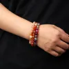 Bangle Nature Originele aderen Agates armbanden voor vrouwen 6 8mm echte streep agataties chakra kralen armbanden mannen yoga genezing reiki sieraden
