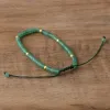 Strands Green Aventurine Bead Bracelet, ajustable de alta calidad, pulsera minimalista de piedra natural brazalete, piedra preciosa tibetana