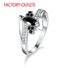 Bands 925 Sterling Silver Needle Engagement Ring Fashion Jewelry Classic Style Austrian Crystal Prong Setting Women Girls Wholesale