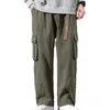 Men's Pants Wide Leg Men Trousers Streetwear Wide-leg Multi-pocketed Breathable For A Stylish Comfortable Look