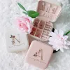 Display Zipper Jewelry Box Personalized Gifts Leather Travel Jewelry Case with Name Bridesmaid Proposal Jewellery Holder for Her