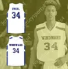 Пользовательский капитал любое название Mens Youth/Kids Shareef O'Neal 34 Windward School Wildcats White Basketball Jersey 2 Top Stithed S-6xl