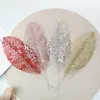 Decorative Flowers Simulation Christmas Lily Leaf Flower Gold Powder Plant Accessories Decoration Products