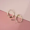 Brincos de argola Huitan Minimalista oval para mulheres Acessórios de piercing de ouvidos de meninas de meninas