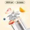 Juicers 6 lames Blender de jus portable électrique 300 ml Juiceur Brusher Mixer 2000mAh USB Maker de smoothie à l'agrume rechargeable d'agrumes Orange