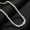 Halsband Vit imitation Pärlpärlor Kort chokerhalsband för män Trendig pärlkedja på halskrage 2023 Fashion smycken tillbehör