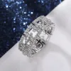 Bandas Huitan elegantes femininas brilhante anéis de casamento completos pavimentados cz brilhantes promessa amor anel versátil jóias de jóias de alta qualidade