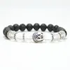 Bracelets de charme Design Black Lava Stone Beads Bouddha Bouddha Bracelet Natural pour hommes et femmes bijoux