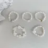 Bandas elegantes tardas de água doce anéis de água doce Mulheres com aço inoxidável de aço elástico de fios de casamento Ring Ring Presente